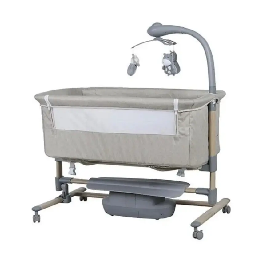 Prego Carmela Anne Yanı Elektrikli Uzaktan Kumandalı Dönenceli Beşik- Bej - 1