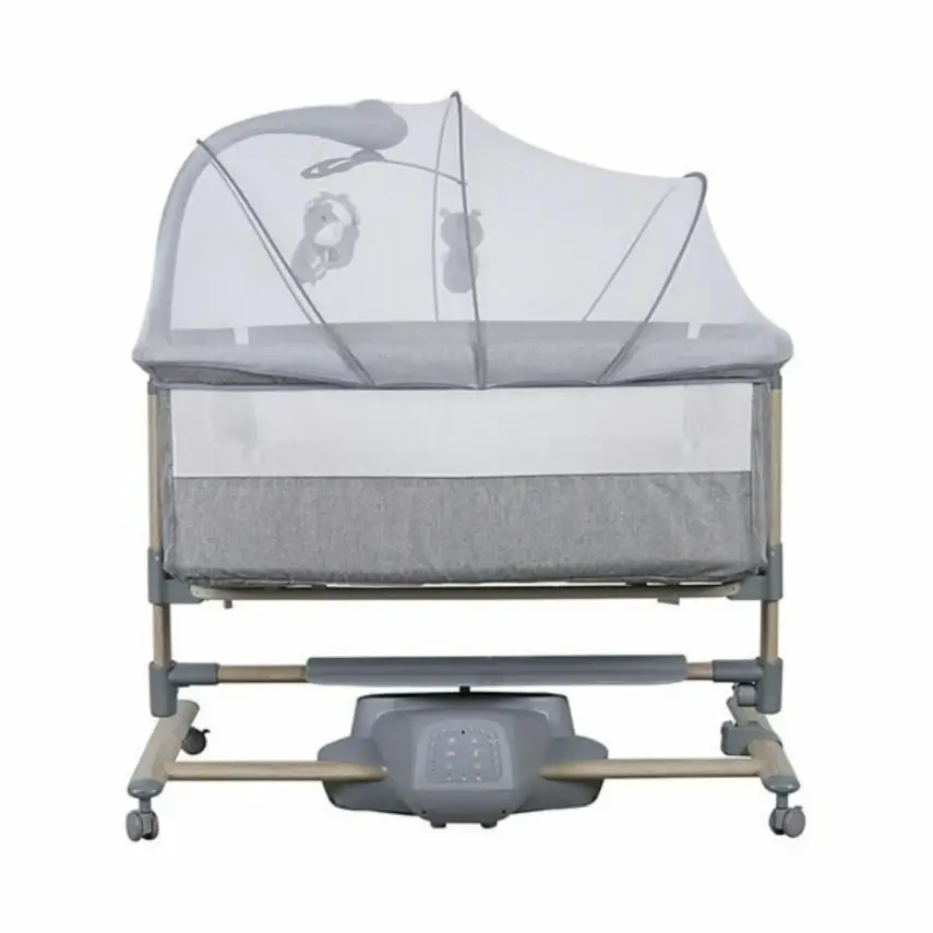 Prego Carmela Anne Yanı Elektrikli Uzaktan Kumandalı Dönenceli Beşik - Gri - 2