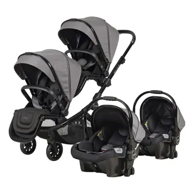 Prego Ibiza Plus Çift Yönlü Travel Sistem İkiz Bebek Arabası Gri 2223 