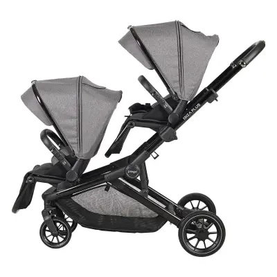 Prego Ibiza Plus Çift Yönlü Travel Sistem İkiz Bebek Arabası Gri 2223 - 2