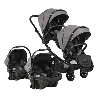 Prego Ibiza Plus Çift Yönlü Travel Sistem İkiz Bebek Arabası Gri 2223