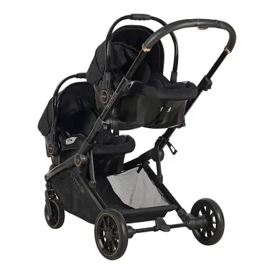Prego Ibiza Plus Çift Yönlü Travel Sistem İkiz Bebek Arabası Siyah 2223 - 7