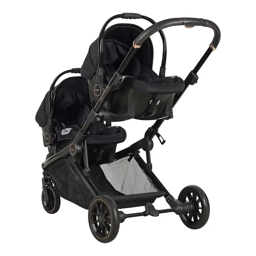Prego Ibiza Plus Çift Yönlü Travel Sistem İkiz Bebek Arabası Siyah 2223 - 7