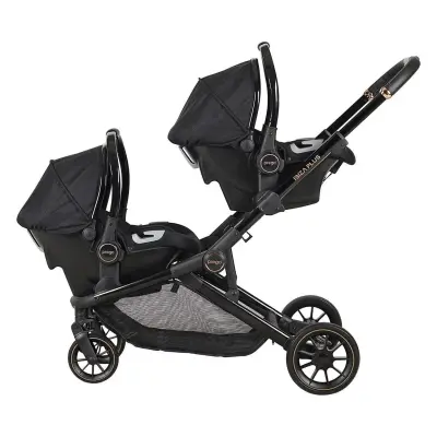 Prego Ibiza Plus Çift Yönlü Travel Sistem İkiz Bebek Arabası Siyah 2223 - 10
