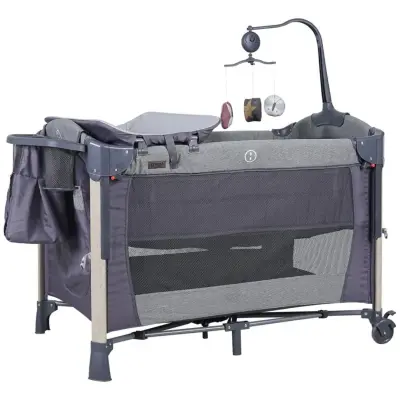 Prego Müzikli, Dönenceli 8062 Elips Anne Yanı Oyun Parkı 70X110 Cm Gri