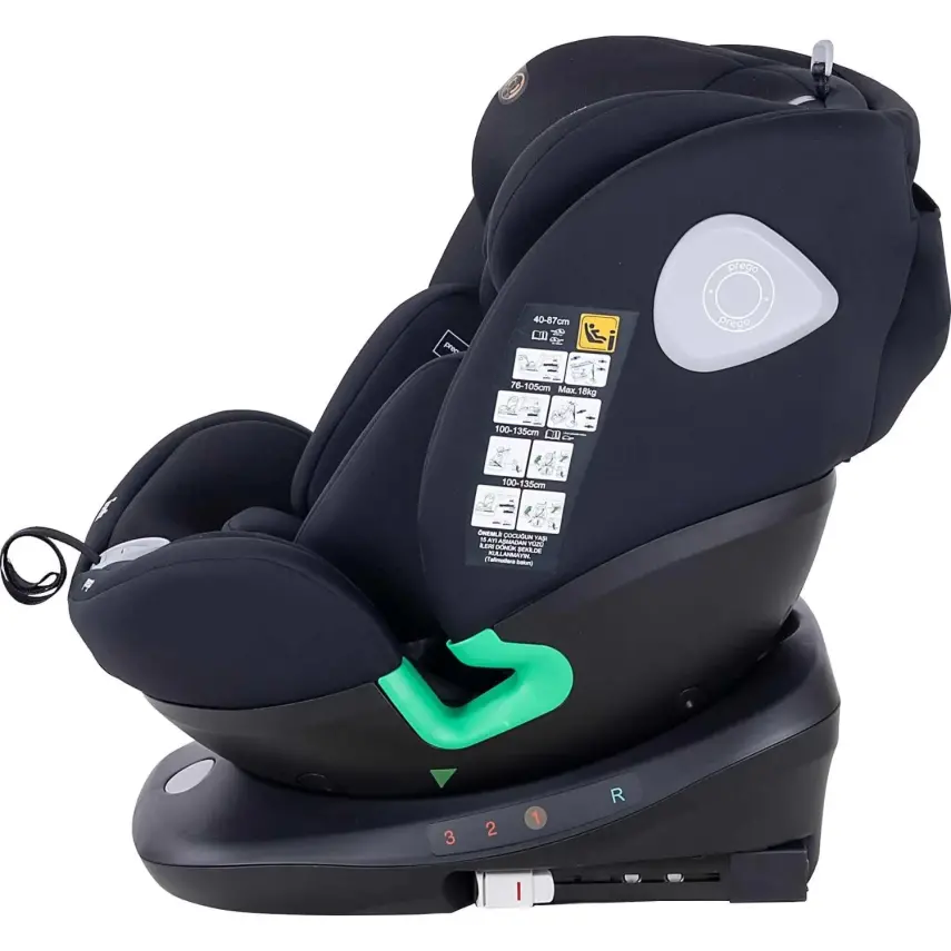 Prego Tronfix 360° Dönebilen Isofixli I-Size Oto Koltuğu 0-36 Kg Siyah Q9004 - 8