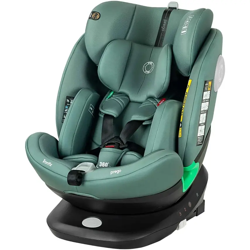 Prego Tronfix 360° Dönebilen Isofixli I-Size Oto Koltuğu 0-36 Kg Yeşil Q9004 - 1