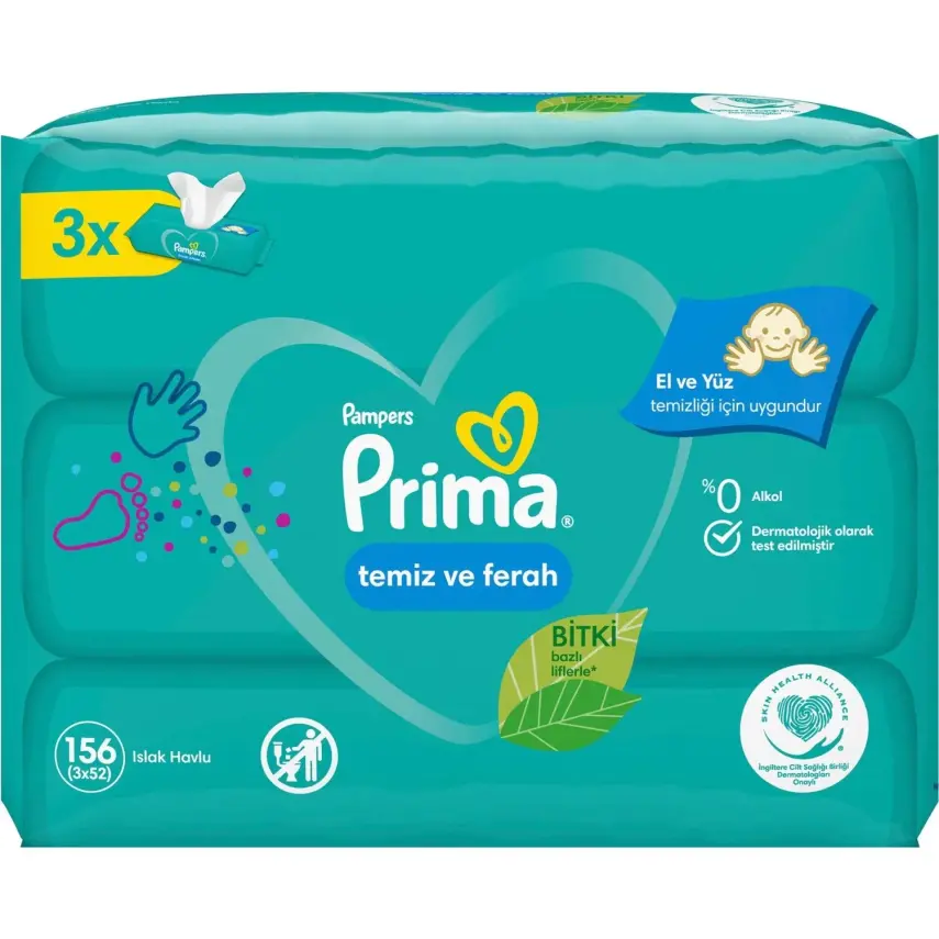 Prima Clean Fresh Islak Mendil 3x52li - 3