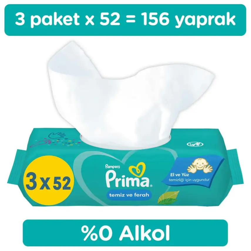Prima Clean Fresh Islak Mendil 3x52li - 1