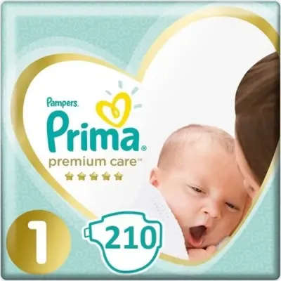 Prima Premium Care Bebek Bezi 1 Beden Yenidoğan Ekonomik Paket 210 Adet