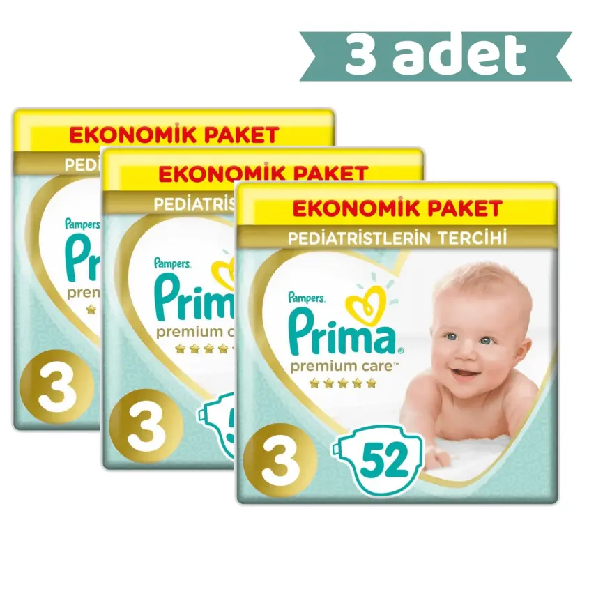 Prima Premium Care Bebek Bezi 3 Beden Midi 6-10 Kg Ekonomik Paket 156lı - 4