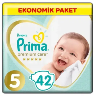 Prima Premium Care Bebek Bezi 5 Beden Juniour 18+ Kg 42Li Ekonomik Bm Care Sensitive Islak Mendilli  - 2