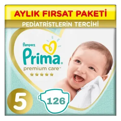 Prima Premium Care Bebek Bezi 5 Beden Juniour 18+ Kg Ekonomik Paket 126 lı