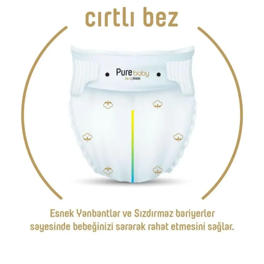 Pure Baby Organik Bebek Bezi 5 Beden Junior 76lı Islak Mendil Hediyeli - 9