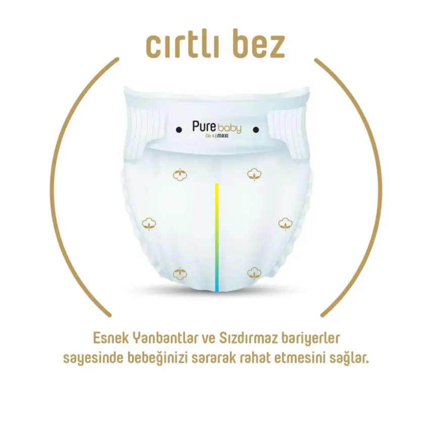 Pure Baby Organik Bebek Bezi 6 Beden XL 60lı - 7