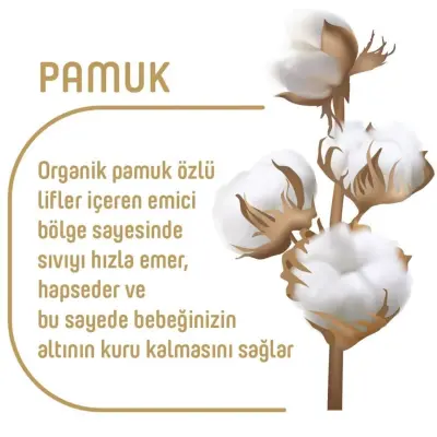 Pure Baby Organik Bebek Bezi 6 Beden XL 60lı Islak Mendil Hediyeli - 5