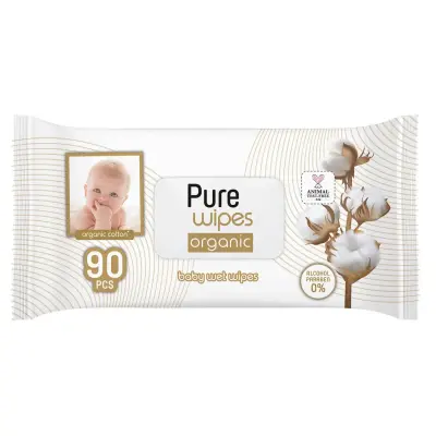 Pure Baby Organik Pamuklu Bebek Islak Havlu 90lı - 12