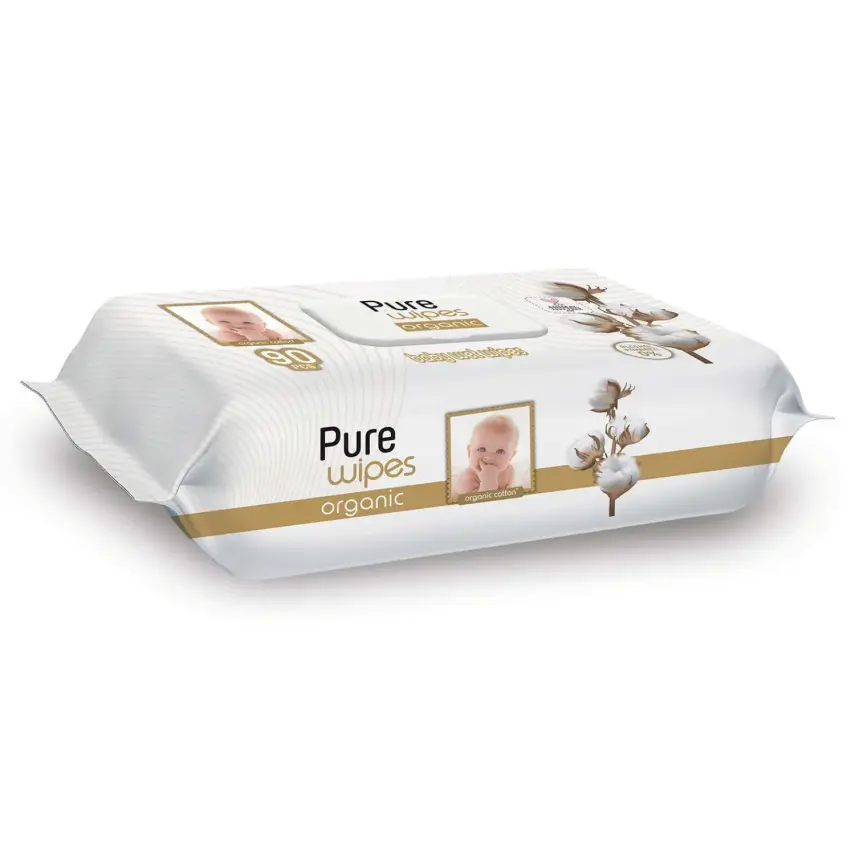 Pure Baby Organik Pamuklu Bebek Islak Havlu 90lı - 1