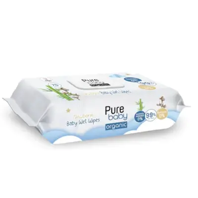 Pure Baby Organik Yenidoğan Islak Havlu 70 Adet - 9
