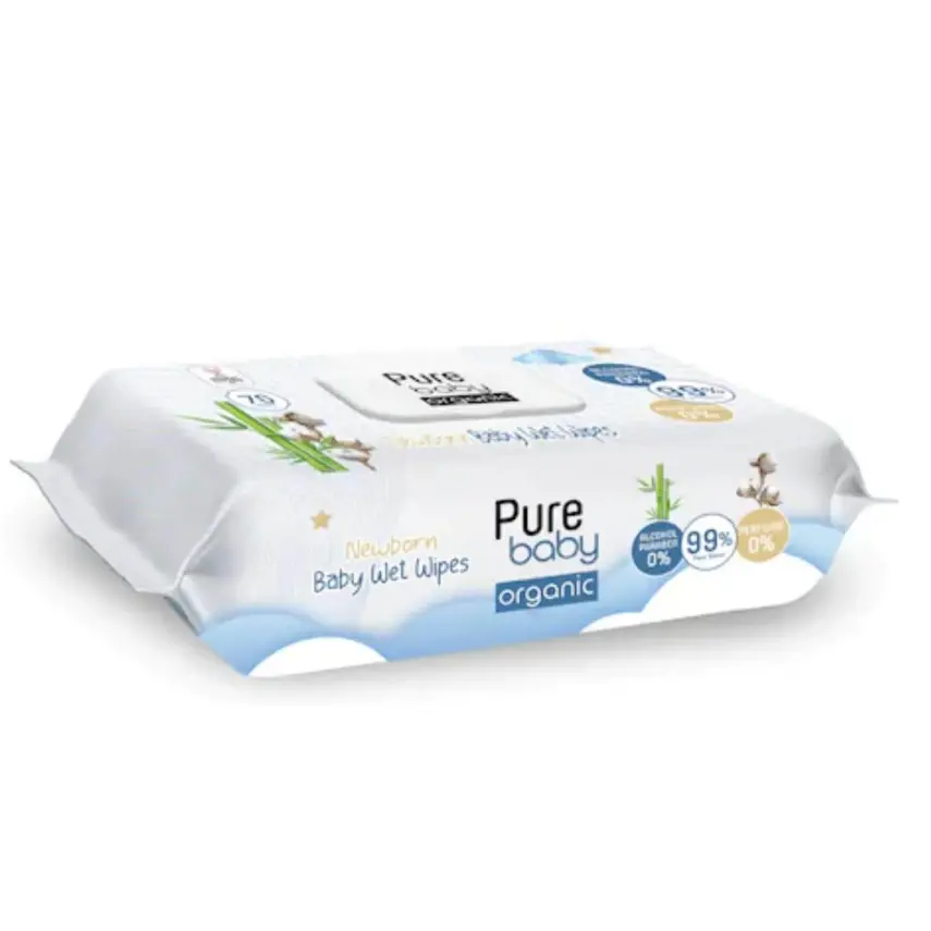 Pure Baby Organik Yenidoğan Islak Havlu 70 Adet - 9