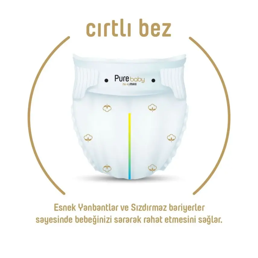 Pure Baby Pamuk Bebek Bezi 2 Beden Mini 68li Jumbo Paket - 3