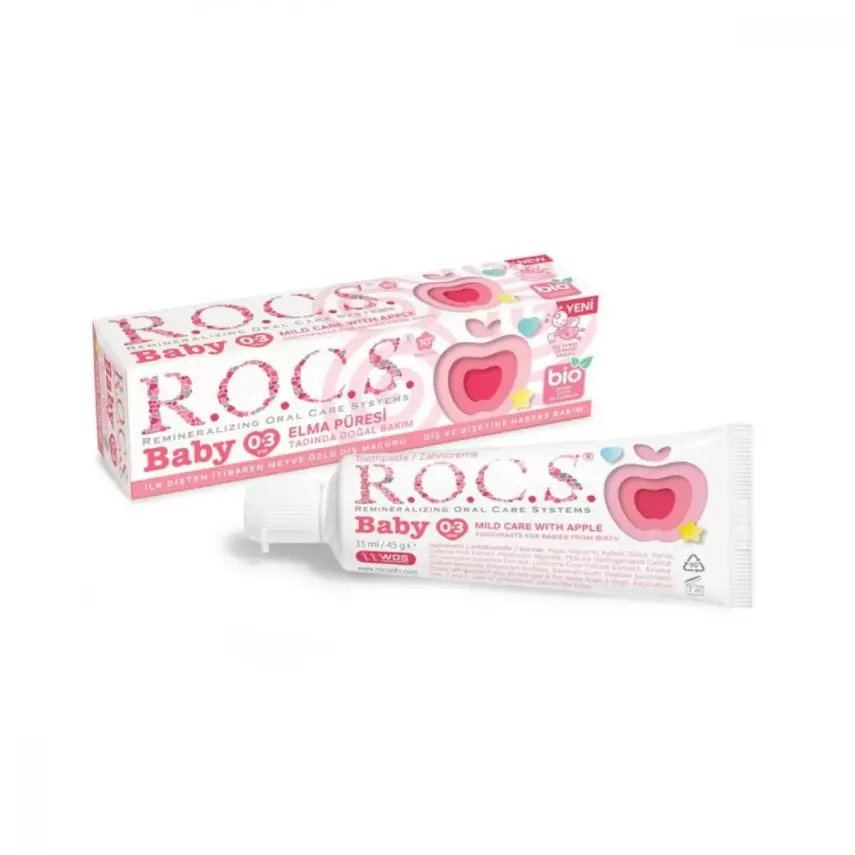 Rocs Baby Bebek Diş Macunu Elma Püresi 0-3 Yaş - 1
