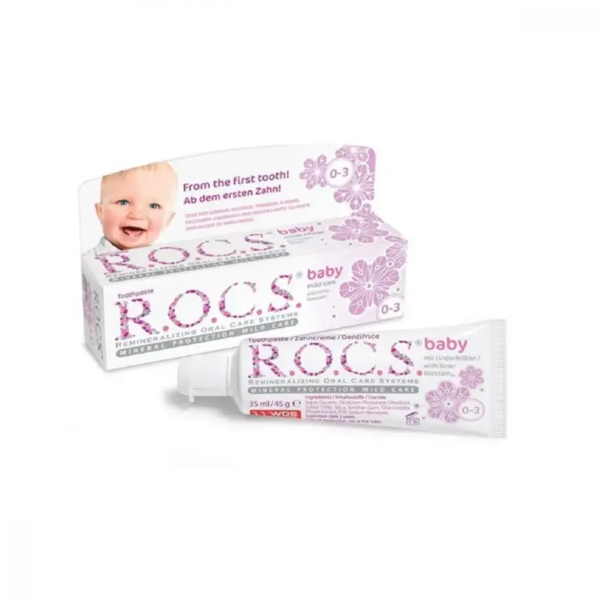 Rocs Baby Bebek Diş Macunu Florürsüz Ihlamur Özlü 35 ml 0-3 Yaş - 1