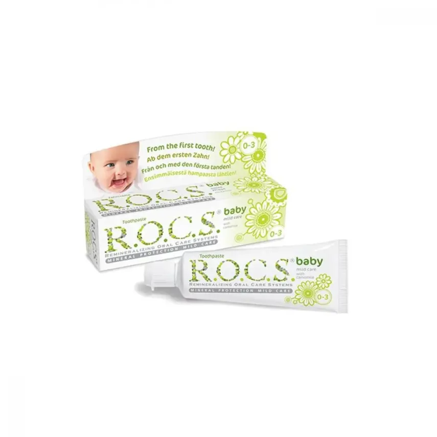 Rocs Baby Bebek Diş Macunu Florürsüz Papatya Özlü 35 ml 0-3 Yaş - 1