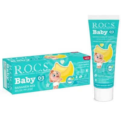 Rocs Baby Diş Macunu Muz Püresi 0-3 Yaş - 3