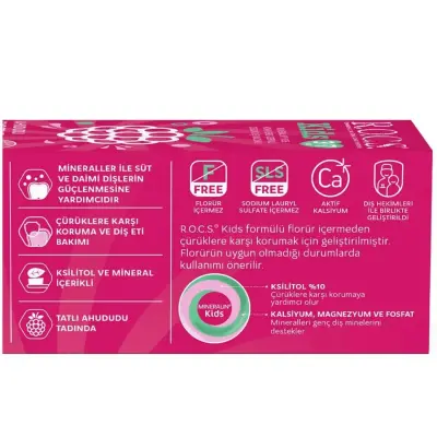 Rocs Kids Çocuk Diş Macunu Ahududu Smoothie 3-7 Yaş - 2