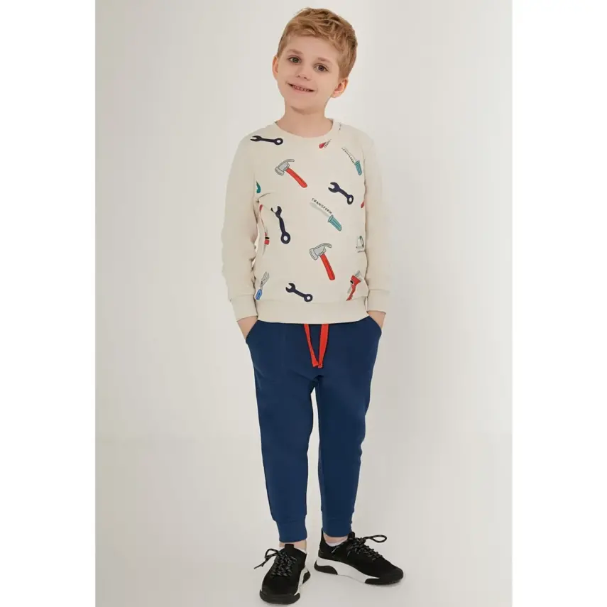 RolyPoly Erkek Çocuk Eşofman Takımı Bej - 1