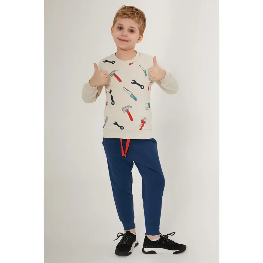 RolyPoly Erkek Çocuk Eşofman Takımı Bej - 2