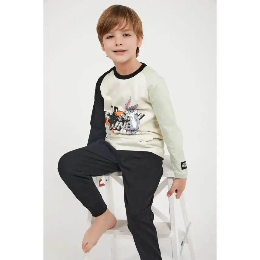 RolyPoly Erkek Looney Tunes Pijama Takımı Kemik - 6
