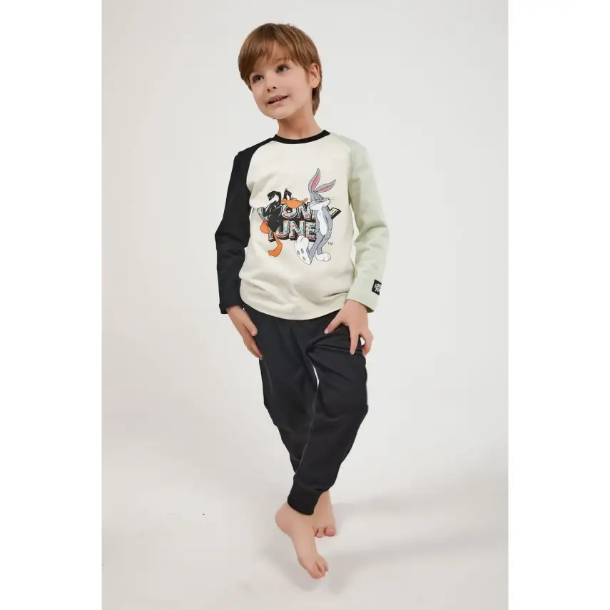 RolyPoly Erkek Looney Tunes Pijama Takımı Kemik - 3