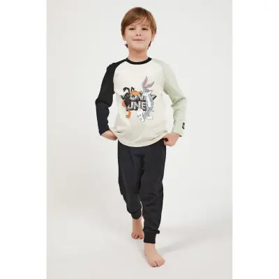 RolyPoly Erkek Looney Tunes Pijama Takımı Kemik - 1