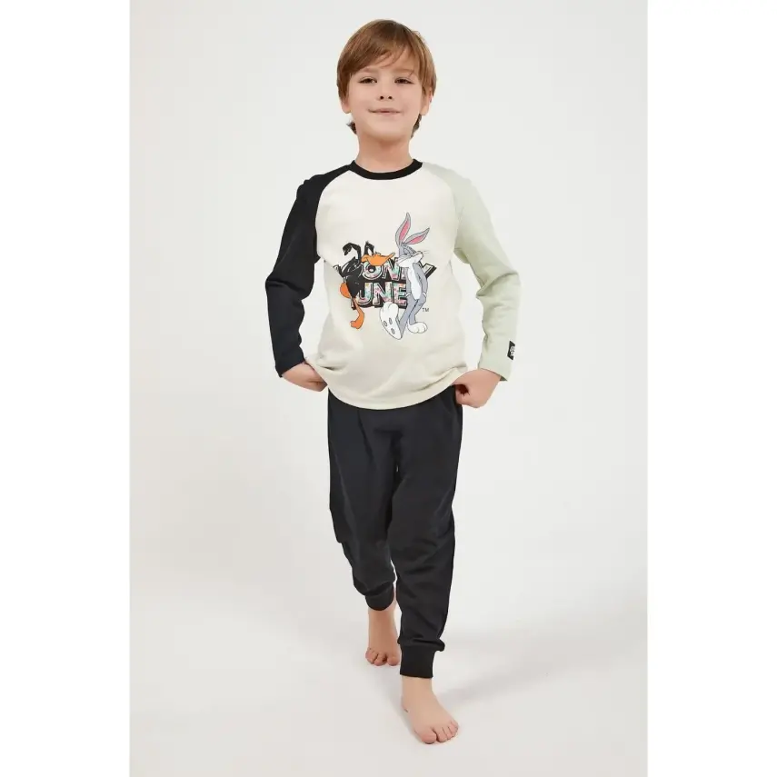 RolyPoly Erkek Looney Tunes Pijama Takımı Kemik - 5