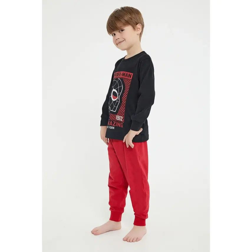 RolyPoly Erkek Spider Man Pijama Takımı Siyah - 8