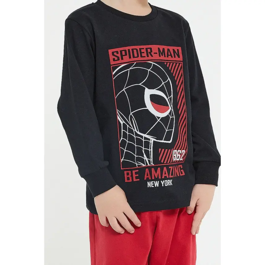 RolyPoly Erkek Spider Man Pijama Takımı Siyah - 4