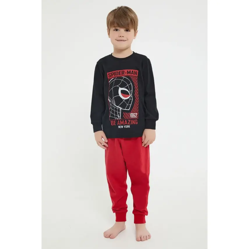 RolyPoly Erkek Spider Man Pijama Takımı Siyah - 6