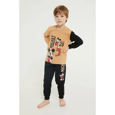 RolyPoly Mickey Mouse Pijama Takımı Camel