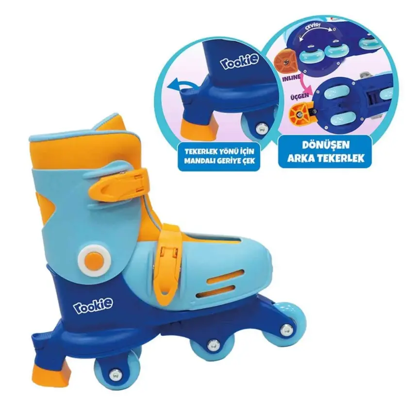 Rookie Ayarlanabilir Dönüşen Tekerlekli 2 In 1 Twisty Paten - Mavi - 8
