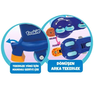 Rookie Ayarlanabilir Dönüşen Tekerlekli 2 In 1 Twisty Paten - Mavi - 7
