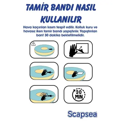 Scap Sea Çocuklar İçin İçi Dolgulu Yüzme Kolluğu 10kg - 40kg arası Tamir Bandı Hediyeli - 5