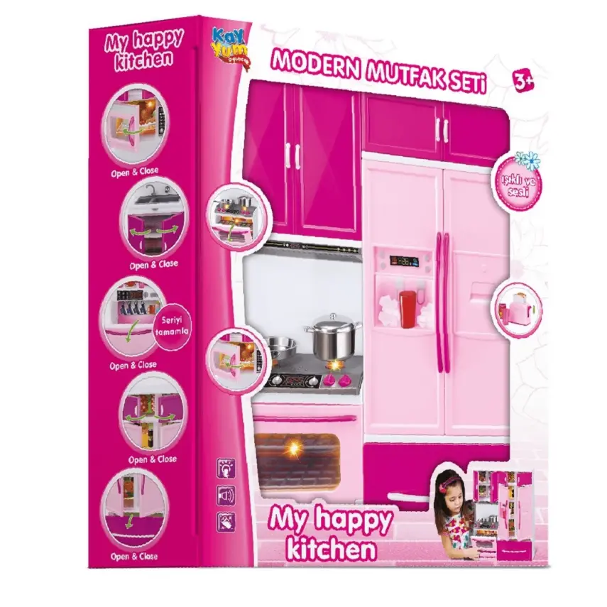 Sesli Işıklı Çocuk Oyuncak Mutfak Seti 2li - 1