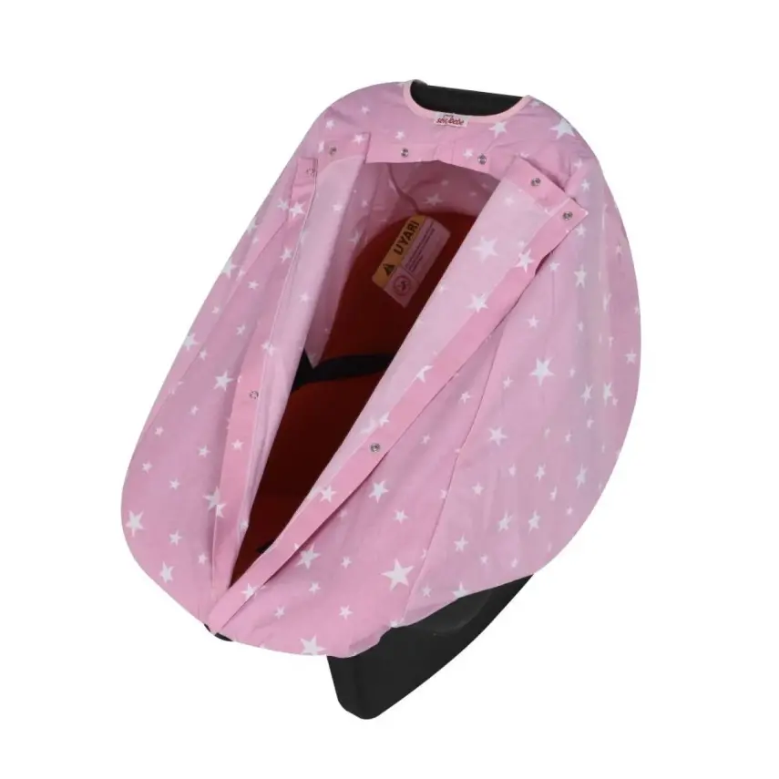 Sevi Bebe Ana Kucağı Örtüsü Pembe Yıldız - 4
