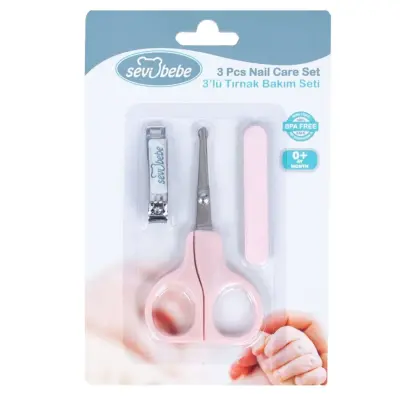 Sevi Bebe Bebek Tırnak Bakım Seti 3lü Pembe - 5
