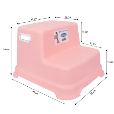 Sevi Bebe Çift Katlı Çocuk Basamağı Somon Pembe - 2