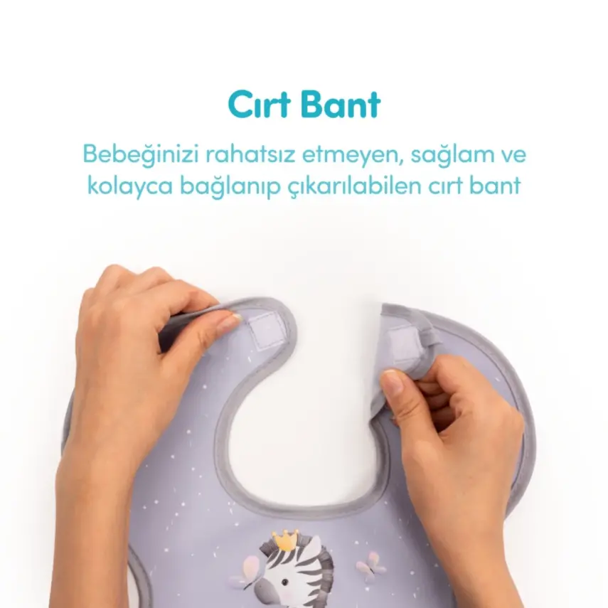 Sevi Bebe Cırtlı Muşamba Bebek Önlük Zebra - 3