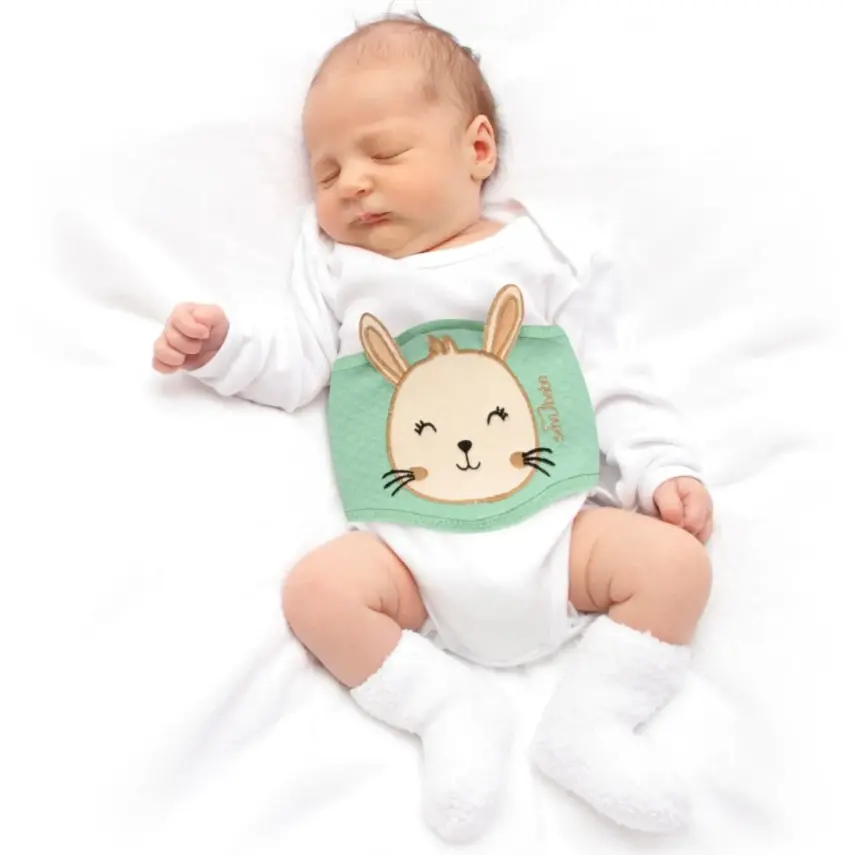 Sevi Bebe Gaz Giderici Kiraz Çekirdekli Bebek Bel Bandı Yeşil - 1