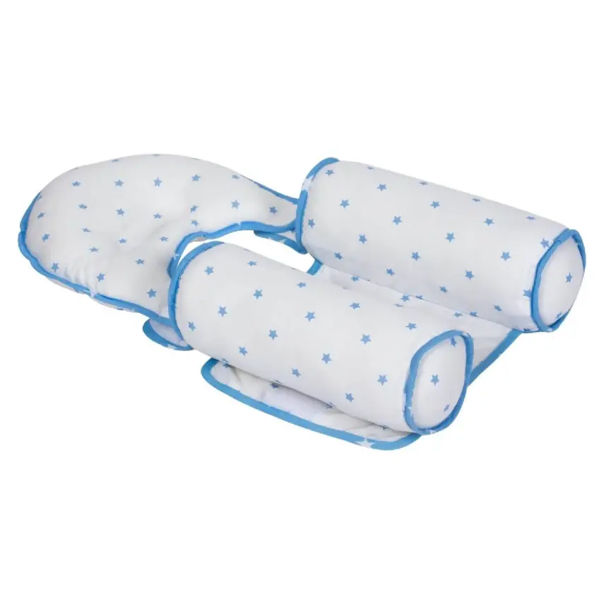 Sevi Bebe Kafa Şekillendirici Yastık & Yan Yatış Yastığı Mavi Yıldız - 5